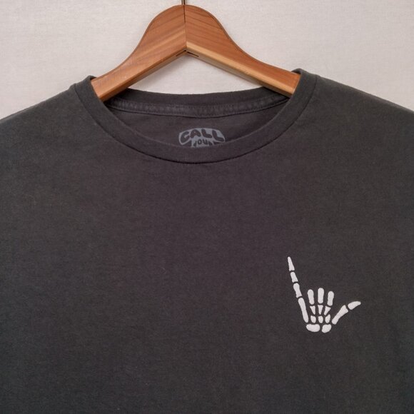 Call Your Mother Cropped Shirt Medium Skeleton Surfer Have A Nice Day Everyone - Picture 6 of 11